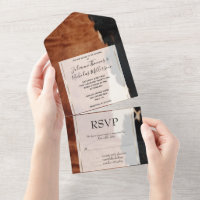Brown Black Southwest Faux Cowhide Wedding