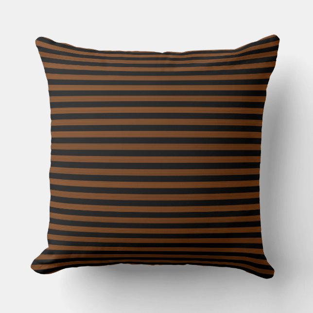 Brown Black Stripes Seamless pattern Throw Pillow (Front)
