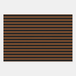 Brown Black Stripes Seamless Pattern Wrapping Paper Sheet