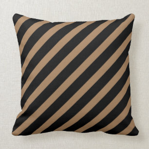 Brown & Black Stripes Throw Pillow