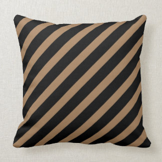 Brown & Black Stripes Throw Pillow