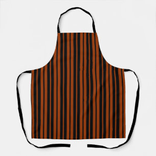Brown Black Vertical Stripes Pattern Design Apron