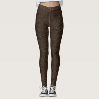Brown & Black Vintage Tiki Pattern Leggings