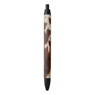 Brown Black White Cowhide Ink Pen