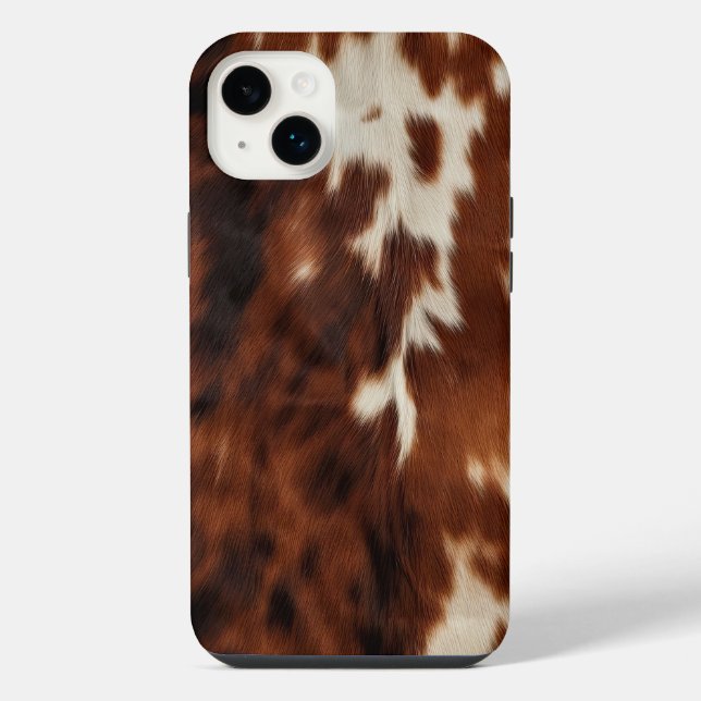 Brown Black White Cowhide iPhone Case (Back)