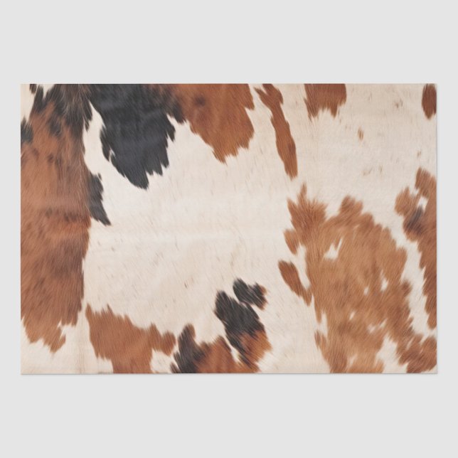 Brown Black White Cowhide Tissue Paper (Front)