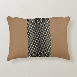 Brown Black White w Changeable Background Colour Accent Pillow