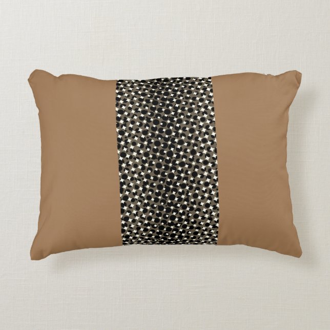Brown Black White w Changeable Background Colour  Accent Pillow (Front)
