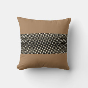 Brown Black White w Changeable Background Colour  Throw Pillow