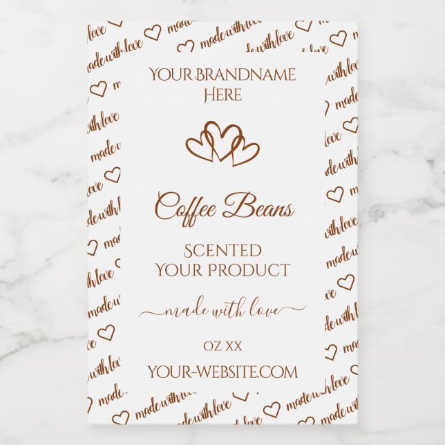 Brown Blanc Cloud Frame produit Étiquettes Coeurs (Étiquettes simples)