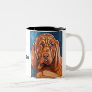 Brown Bloodhound oil painting mug