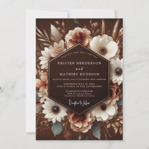 Brown Bloom Harvest Wedding Invitation