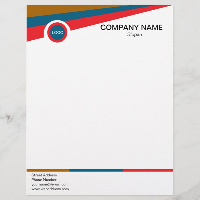 Brown Blue and Red Triangles Letterhead (Front)