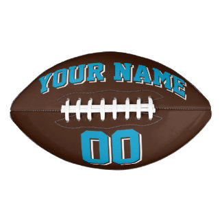 BROWN BLUE AND WHITE Custom Football