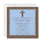 Brown & Blue Baby Boy Baptism Inviation
