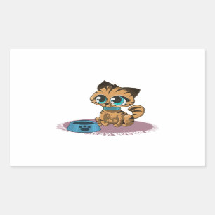 BROWN BLUE-EYED KITTEN ON A PURPLE MAT STICKER