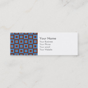 Brown Blue Geometric Patterns Mini Business Card