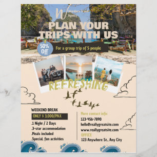 Brown Blue Illustration Travel Agency  Flyer