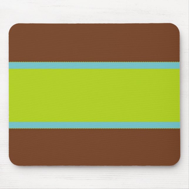 Brown, Blue & Lime Green Design 2 Mousepad (Front)