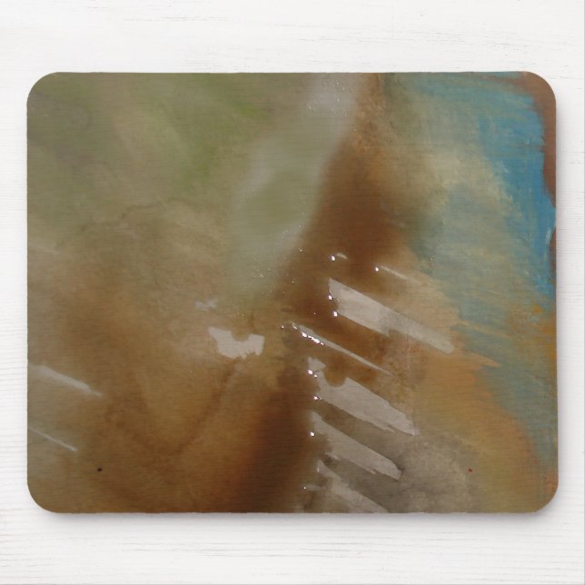 Brown Blue Modern Abstract Mouse Pad (Front)