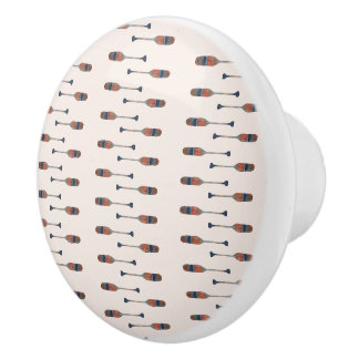 Brown blue navy watercolor paddle illustration ceramic knob