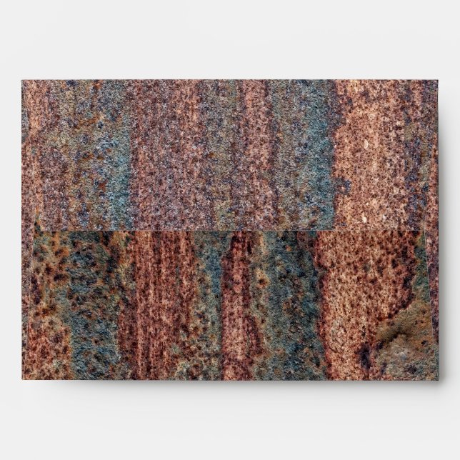 Brown & Blue Rusted Metal Pattern Envelopes (Back (Top Flap))