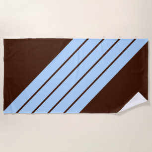 Brown Blue Striped 70s 80s Classic Retro Stripes Beach Towel