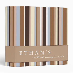 Brown & Blue Stripes Binder