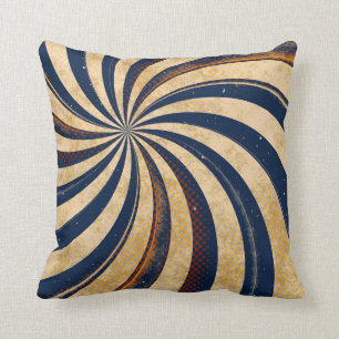 Brown Blue Swirl Abstract Throw Pillow Home Decor