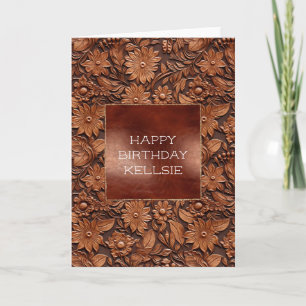Brown Boho Floral Card
