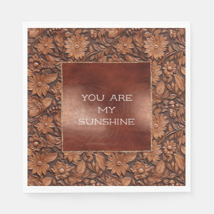 Brown Boho Floral Napkin