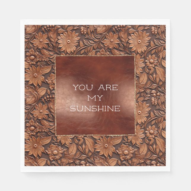Brown Boho Floral Napkin (Front)