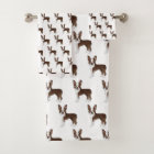 Brown Boston Terrier Cute Cartoon Dog Pattern