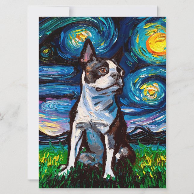 Brown Boston Terrier Night | Gift for Earth Day (Front)