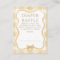 Brown Bow Diaper Raffle Baby Shower Tickets