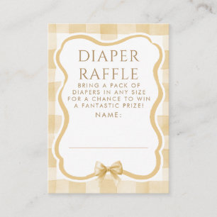 Brown Bow Diaper Raffle Baby Shower Tickets Enclosure Card
