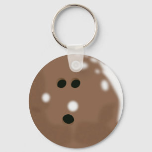 Brown Bowling Ball Keychain
