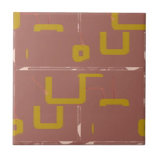 Brown Box Geometric Ceramic Tile