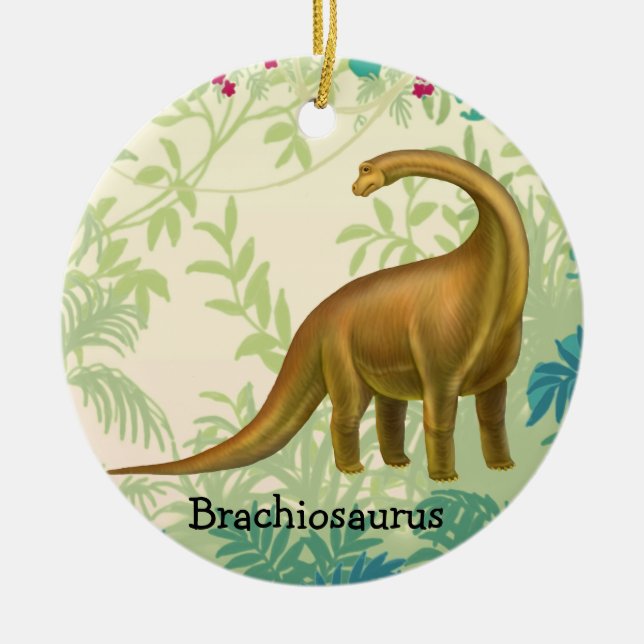 Brown Brachiosaurus Dinosaur Ornament (Front)