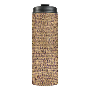 Brown brick block thermal tumbler