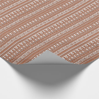 Brown Brick Geometric Aztec Tribal Print Pattern Wrapping Paper
