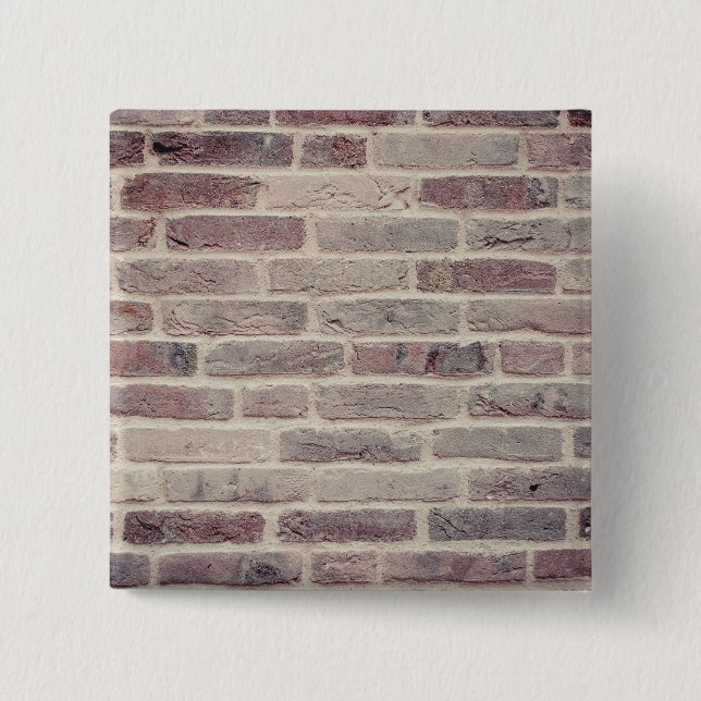 Brown Brick Wall 2 Inch Square Button (Front)