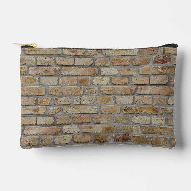 Brown Brick Wall A Novelty Design  Accessory Pouch (Front)