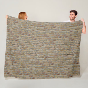 Brown Brick Wall A Novelty Design  Fleece Blanket