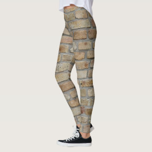 Brown Brick Wall A Novelty Design  Leggings