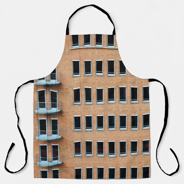 Brown brick wall building apron (Front)