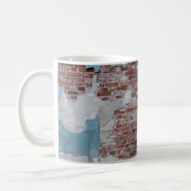 Brown brick wall coffee mug (Left)