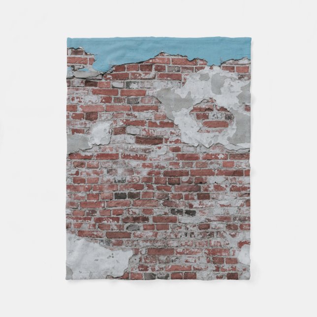 Brown brick wall fleece blanket (Front)