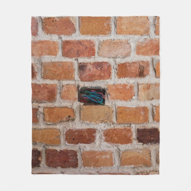 Brown brick wall fleece blanket (Front)