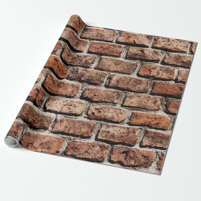 Brown brick wall on daylight wrapping paper (Unrolled)